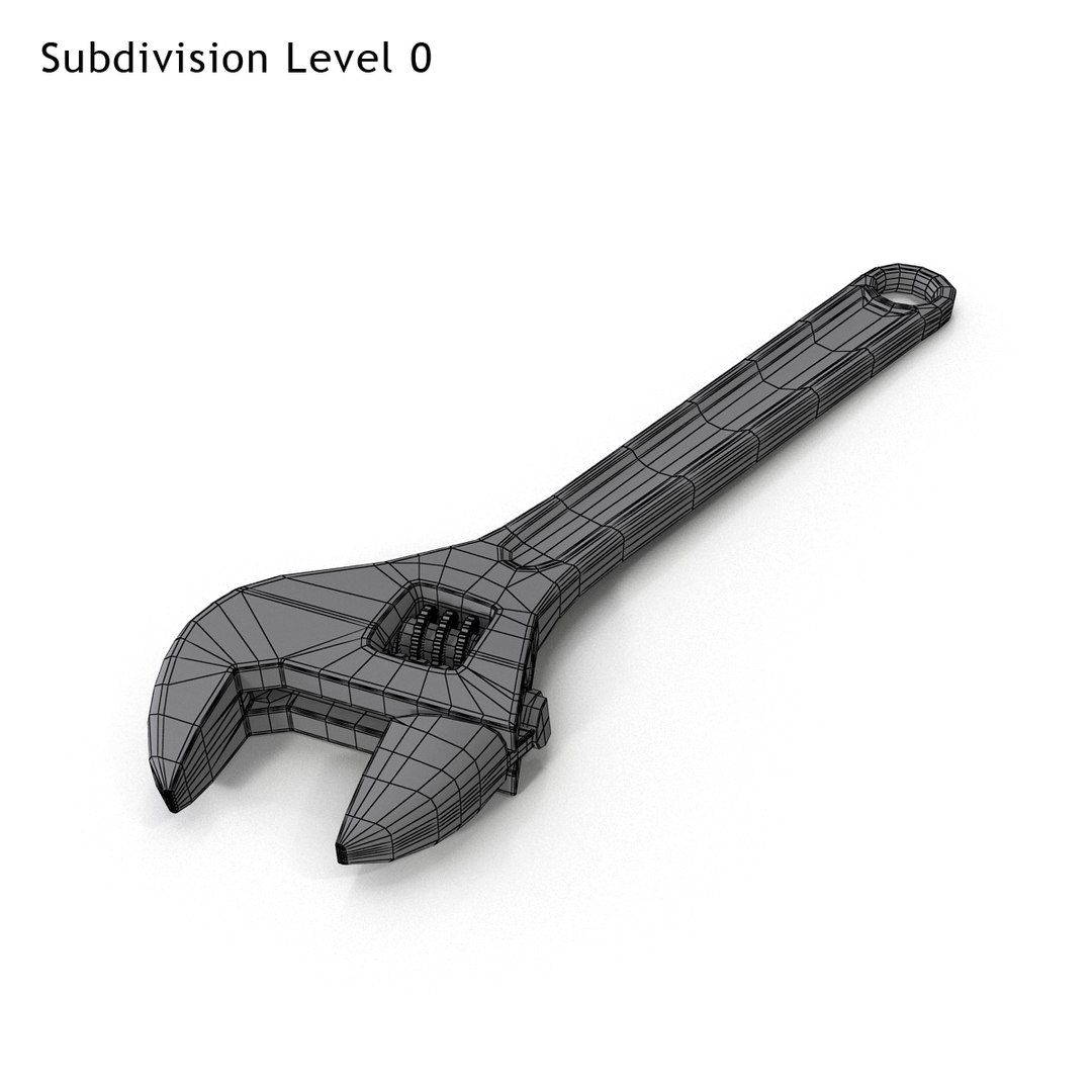 adjustable wrench 3d model