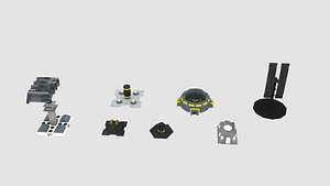 scifi space building 3D model