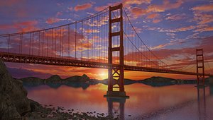 Sunset Golden Gate Landscape
