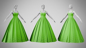 Dress 49 Kelly Green 3D model