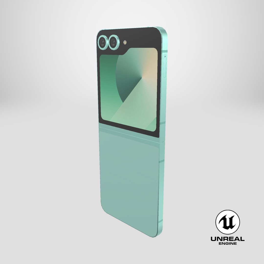 Samsung Galaxy Z Flip 6 Mint 3D model https://p.turbosquid.com/ts-thumb/AM/SyhQwg/Zc/stemcell_unreal_render/png/1736878343/1920x1080/fit_q87/e71fe5a8937ad62f0f545773b9199699377fb986/stemcell_unreal_render.jpg