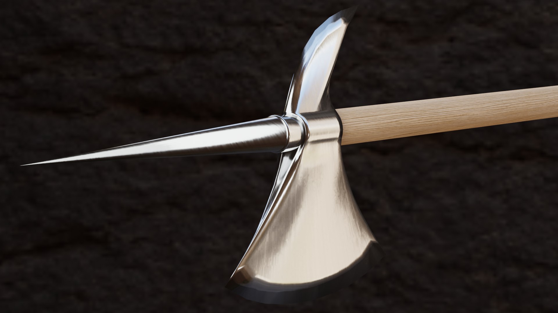 3D weapon halberd model https://p.turbosquid.com/ts-thumb/AM/VBR9wZ/hN/halberdrender3/png/1624085690/1920x1080/fit_q87/2c9362fb13c35cc3fe8be82572fb0083a0c7d9df/halberdrender3.jpg