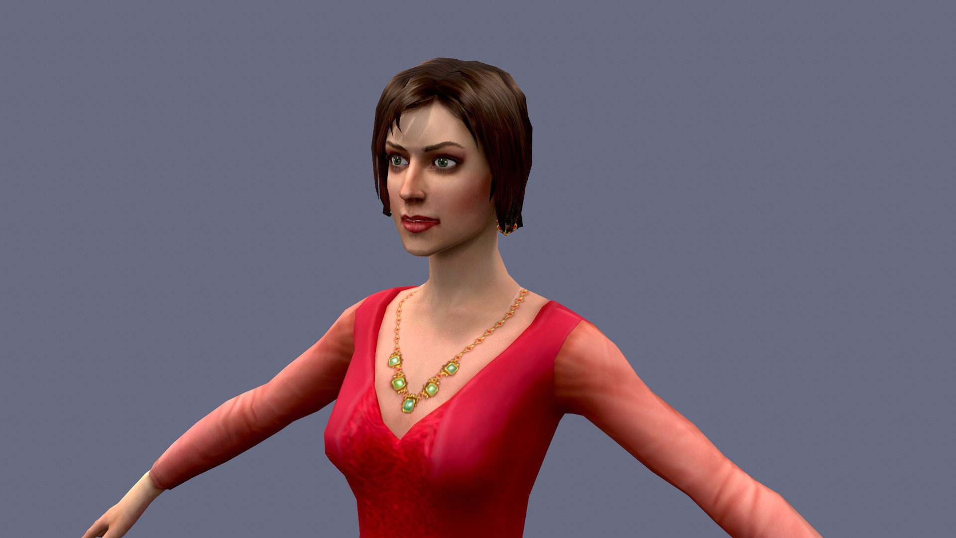 Lady In Red Dress 3D Model - TurboSquid 2102093