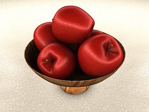 bowl apples 3d c4d