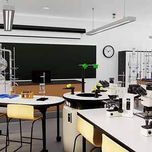 School Laboratory Interior with Modern Equipment