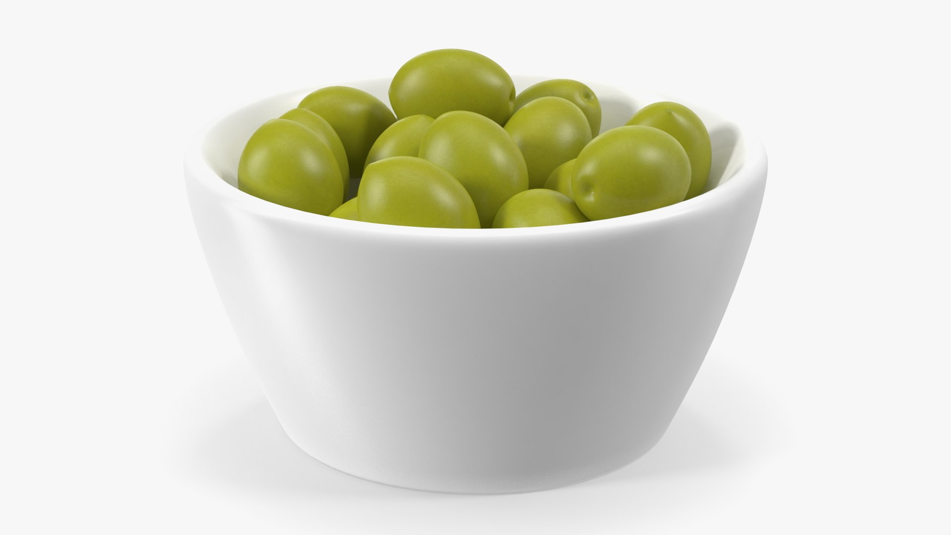 Bowl of Fresh Green Olives 3D model preview
