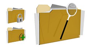 3D folders and actions iconset