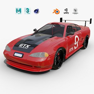 3D Fast Race Car Realistic and Game Ready Asset
