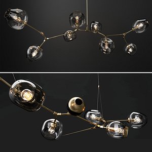 glass branching bubble lamps 3D model