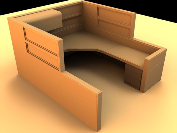 3d office cubicle
