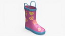 Waterproof Rubber Boots for Girls with Heart Prints Pink