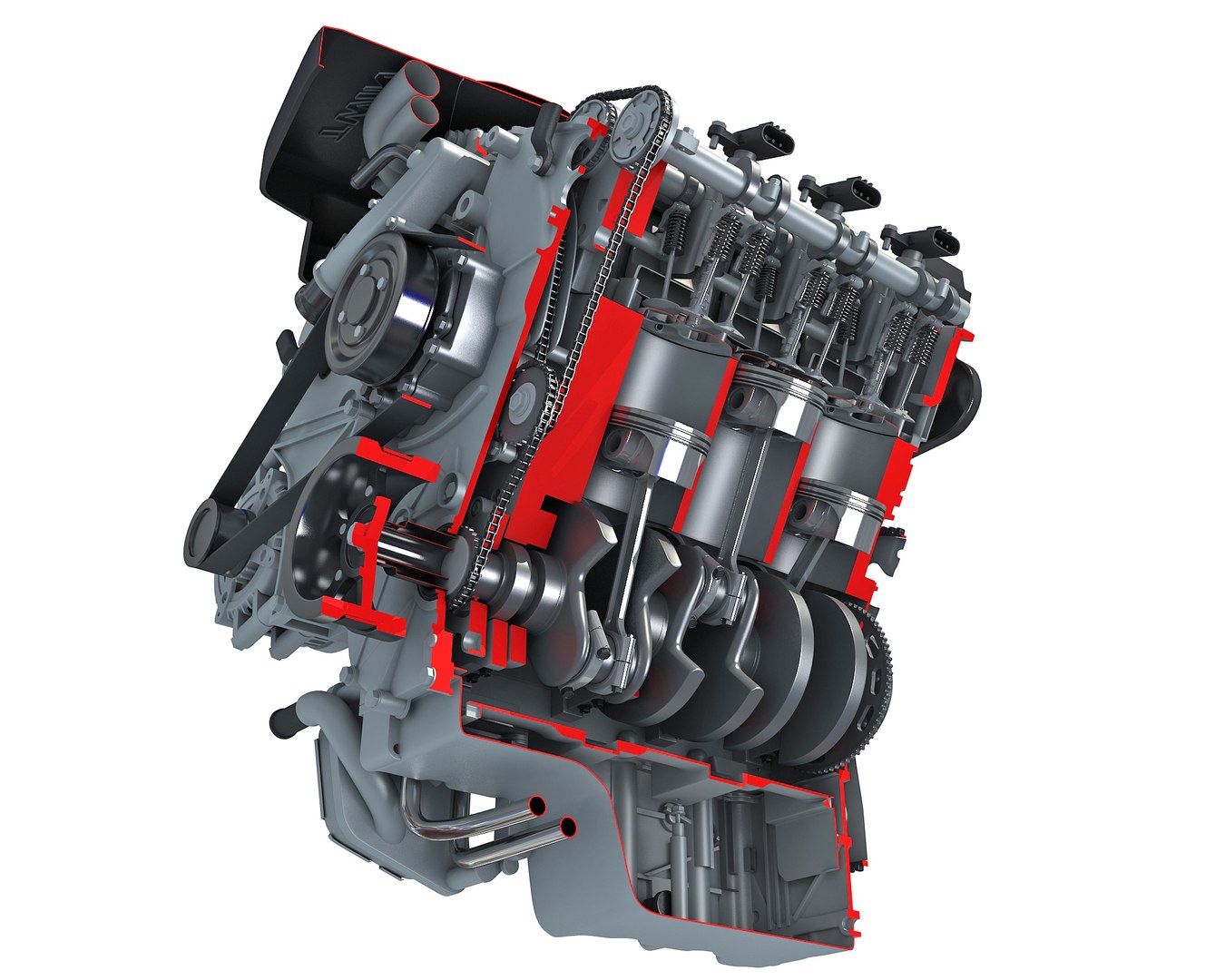 3D Sectioned V6 Engine Animation - TurboSquid 1345306