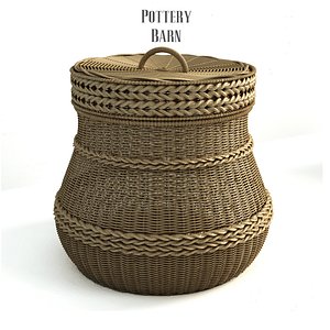 3d model pottery barn lidded barrel