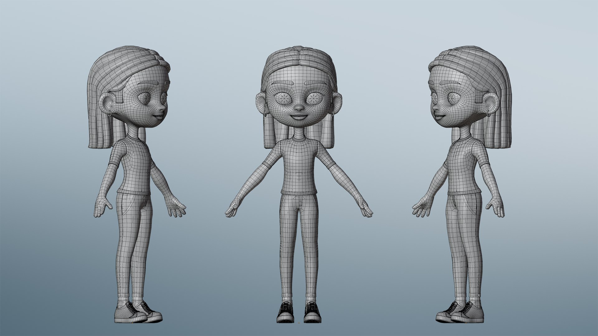 3D Cartoon Teen Girl Character Model - TurboSquid 2100806