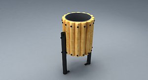 Park trash can low-poly VR / AR / low-poly 3D model