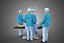 SURGICAL TEAM PERFORMING OPERATION SURGERY PROCEDURE MOBILE LAMP