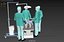 SURGICAL TEAM PERFORMING OPERATION SURGERY PROCEDURE MOBILE LAMP