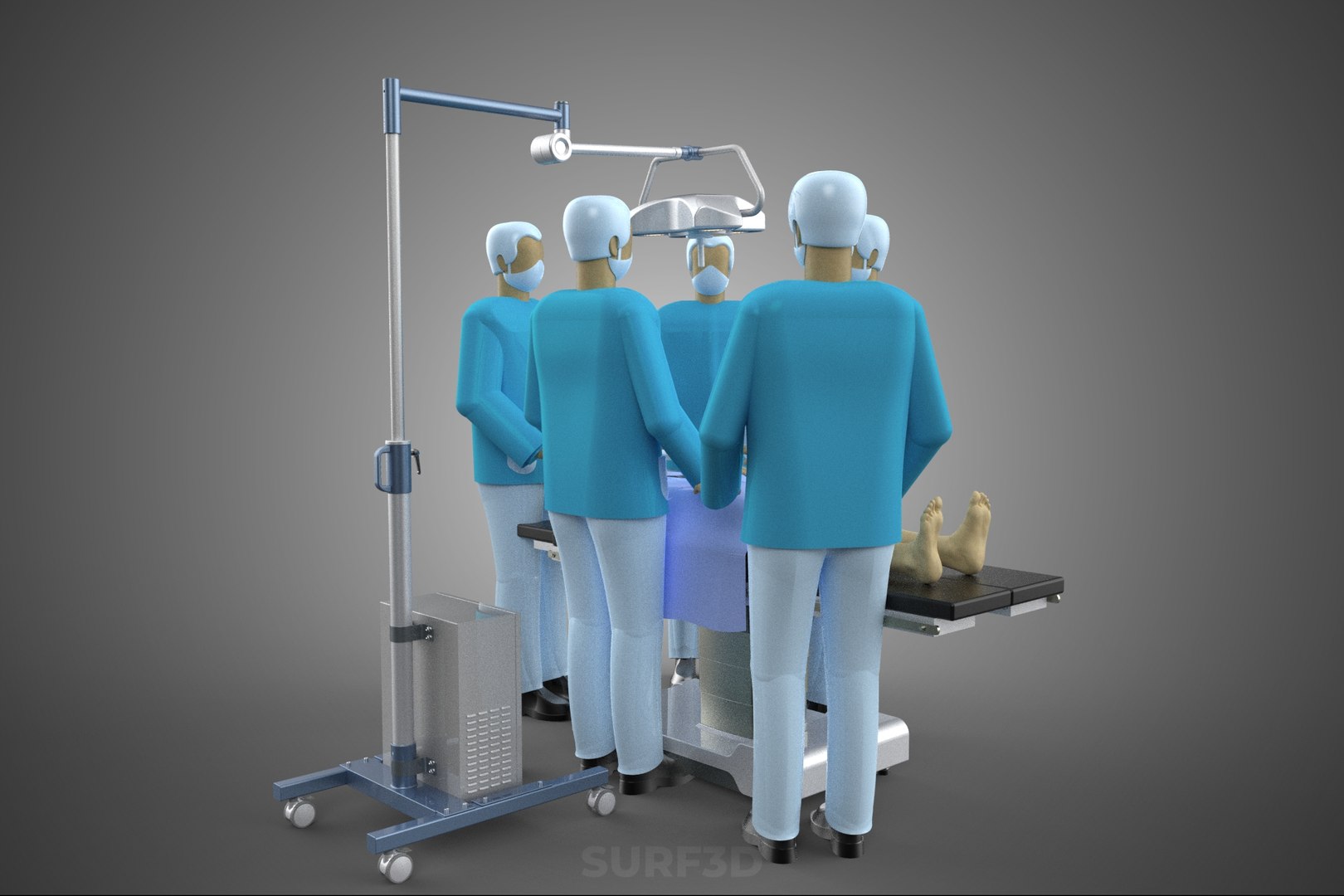 3D SURGICAL TEAM PERFORMING OPERATION SURGERY PROCEDURE MOBILE LAMP https://p.turbosquid.com/ts-thumb/AN/CEXwU7/Id/17_1726_surgicalteamperformingoperationsurgeryproceduremobilelamp/jpg/1781871305/1920x1080/fit_q87/a42d09bd674748427c376374aae2f4d9f0e079d8/17_1726_surgicalteamperformingoperationsurgeryproceduremobilelamp.jpg