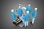 SURGICAL TEAM PERFORMING OPERATION SURGERY PROCEDURE MOBILE LAMP