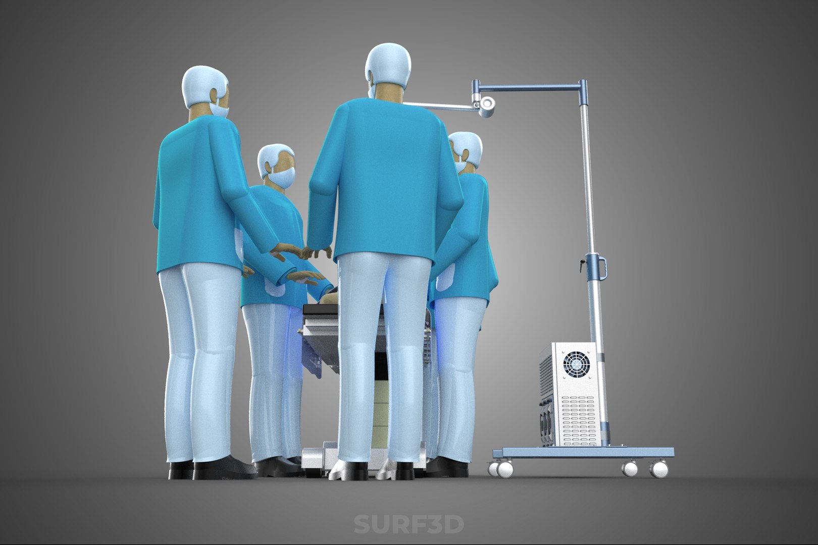 3D SURGICAL TEAM PERFORMING OPERATION SURGERY PROCEDURE MOBILE LAMP https://p.turbosquid.com/ts-thumb/AN/CEXwU7/YC/23_1726_surgicalteamperformingoperationsurgeryproceduremobilelamp/jpg/1781871309/1920x1080/fit_q87/a385f973f65f75ff10c505a500b02b4ca1d3402a/23_1726_surgicalteamperformingoperationsurgeryproceduremobilelamp.jpg