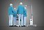 SURGICAL TEAM PERFORMING OPERATION SURGERY PROCEDURE MOBILE LAMP