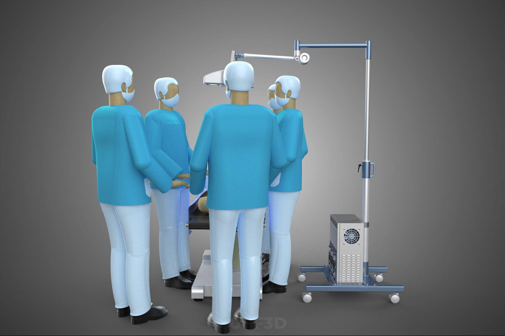 3D SURGICAL TEAM PERFORMING OPERATION SURGERY PROCEDURE MOBILE LAMP https://p.turbosquid.com/ts-thumb/AN/CEXwU7/ZE/14_1726_surgicalteamperformingoperationsurgeryproceduremobilelamp/jpg/1781871301/1920x1080/fit_q87/c14d33ec9de08e6e982baefd3f82dd96a37f6775/14_1726_surgicalteamperformingoperationsurgeryproceduremobilelamp.jpg