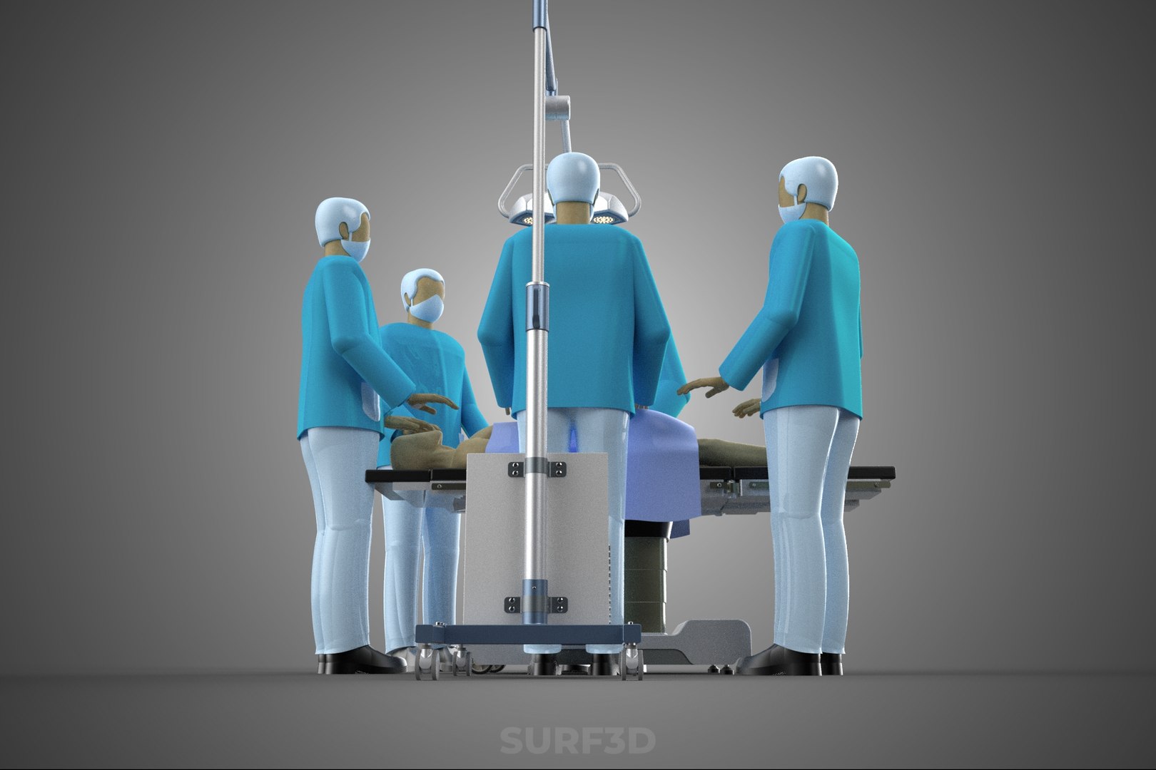 3D SURGICAL TEAM PERFORMING OPERATION SURGERY PROCEDURE MOBILE LAMP https://p.turbosquid.com/ts-thumb/AN/CEXwU7/bf/25_1726_surgicalteamperformingoperationsurgeryproceduremobilelamp/jpg/1781871310/1920x1080/fit_q87/63a73b5e5039f8348937efea2e40a61e0727cb97/25_1726_surgicalteamperformingoperationsurgeryproceduremobilelamp.jpg