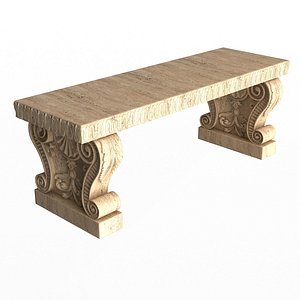 Stone Bench 03 3D model