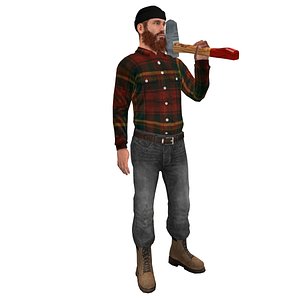fbx rigged lumberjack man