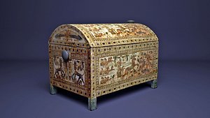 3D egyptian king tutankhamun chest