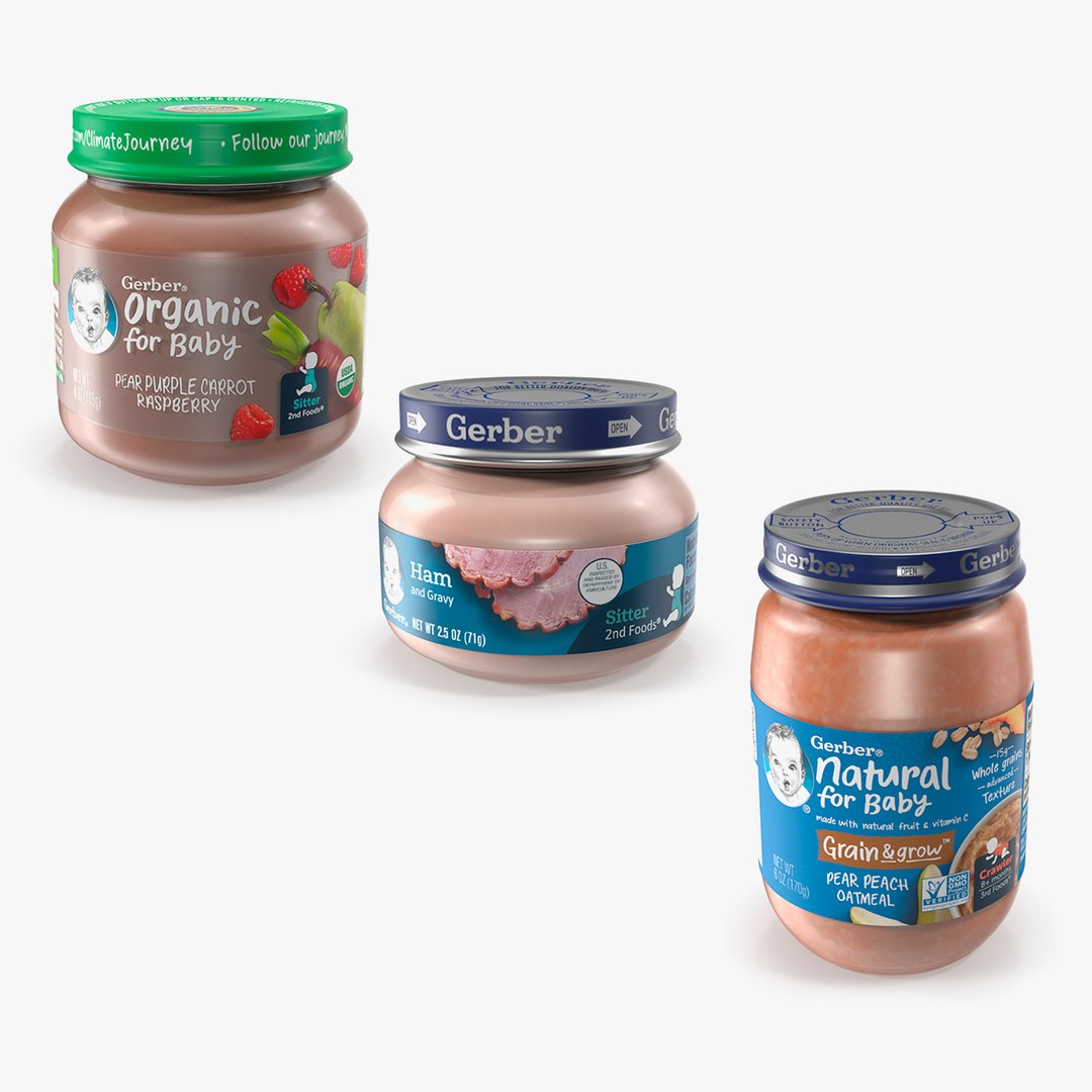 Gerber Baby Food Jars Collection 3D TurboSquid 2118833