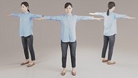 Asian woman Animation3D 166 Mari