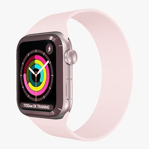 Apple Watc 3 - Silver Aluminium Case with  Chalk pink  Solo Loop 3D model