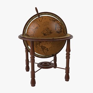 3D antique world globe model
