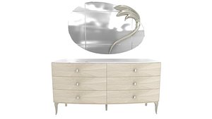 Caracole Lilian Double Dresser and Mirror 3D model
