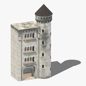 Castle Medieval Middle Ages 02 Low Poly PBR Realistic 3D model