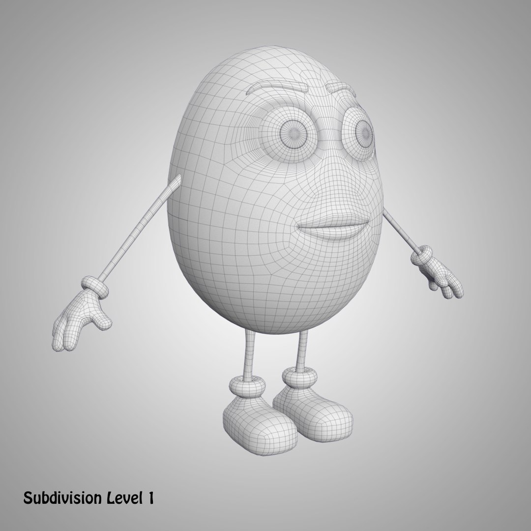 Egg Cartoon Character Obj Free