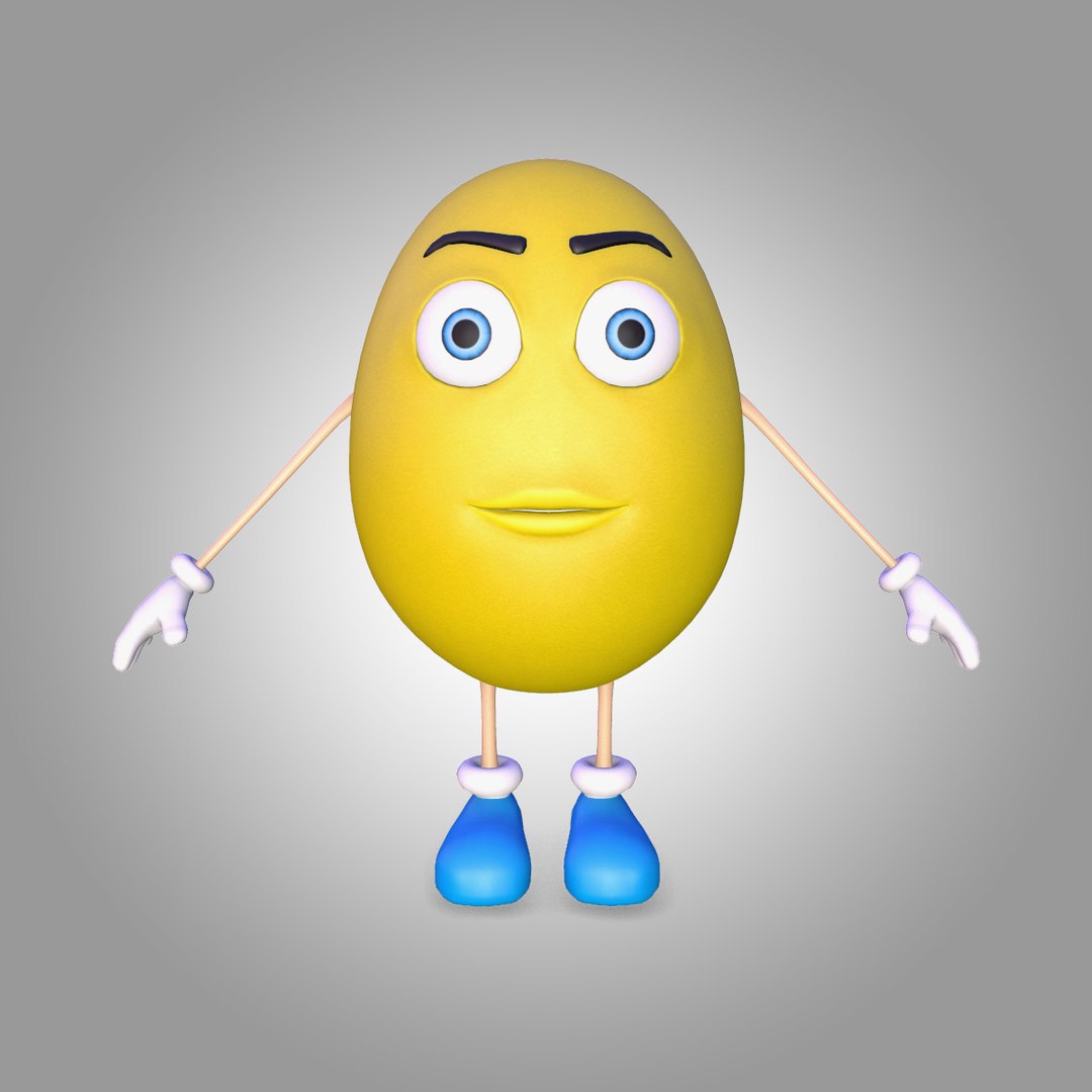 Egg Cartoon Character Obj Free
