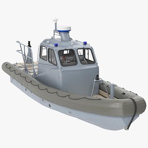 Patrol Rigid Hull Inflatable Boat Grey 3D model