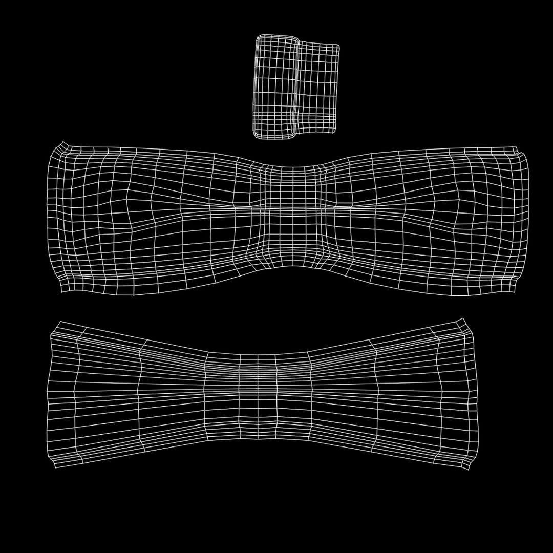 Straight End Realistic Ribbon Bow 3D Model - TurboSquid 1786485