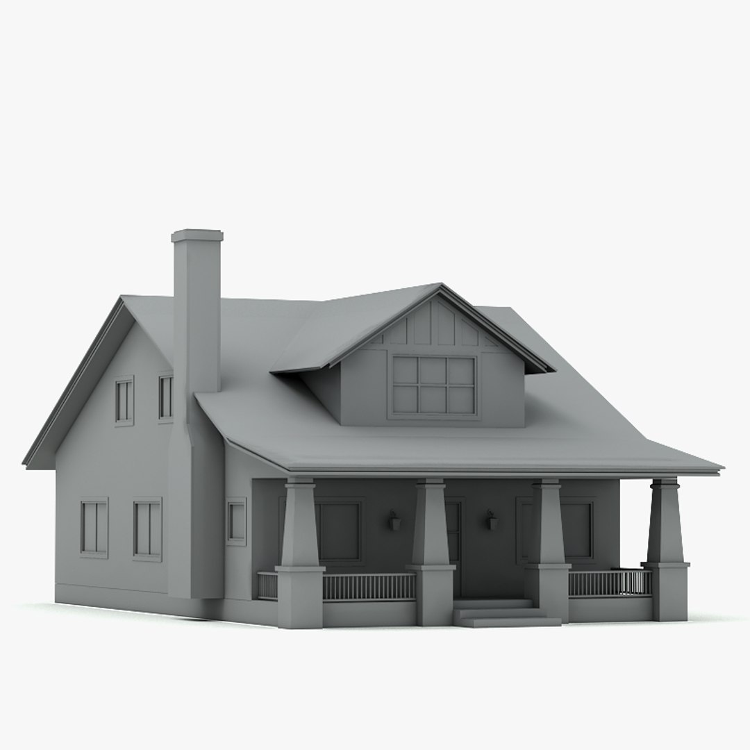 3d bungalow house model