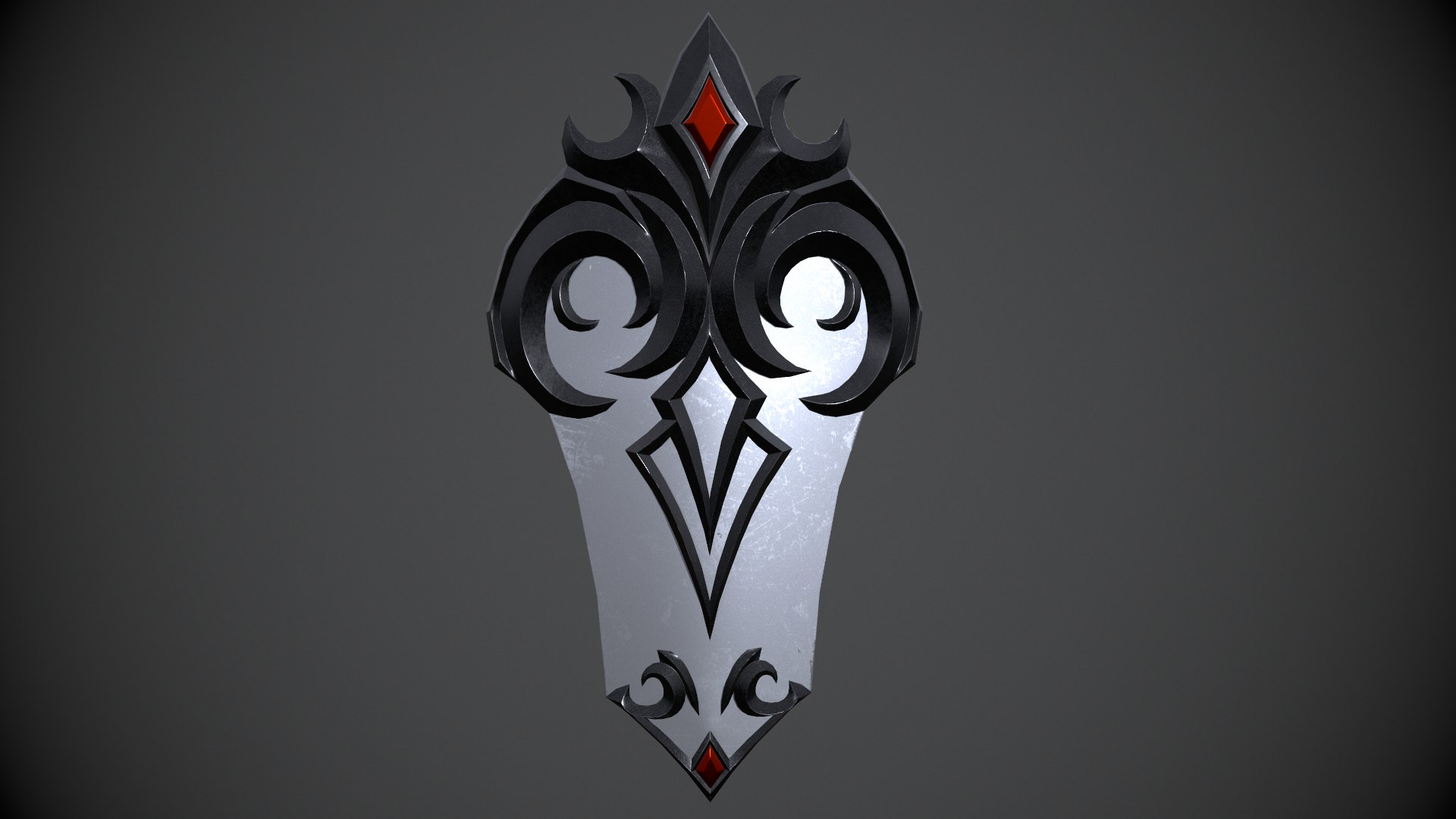 3D Fantasy Dark Shield - TurboSquid 1780254