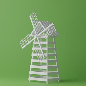 cartoon simple windmill 3D model