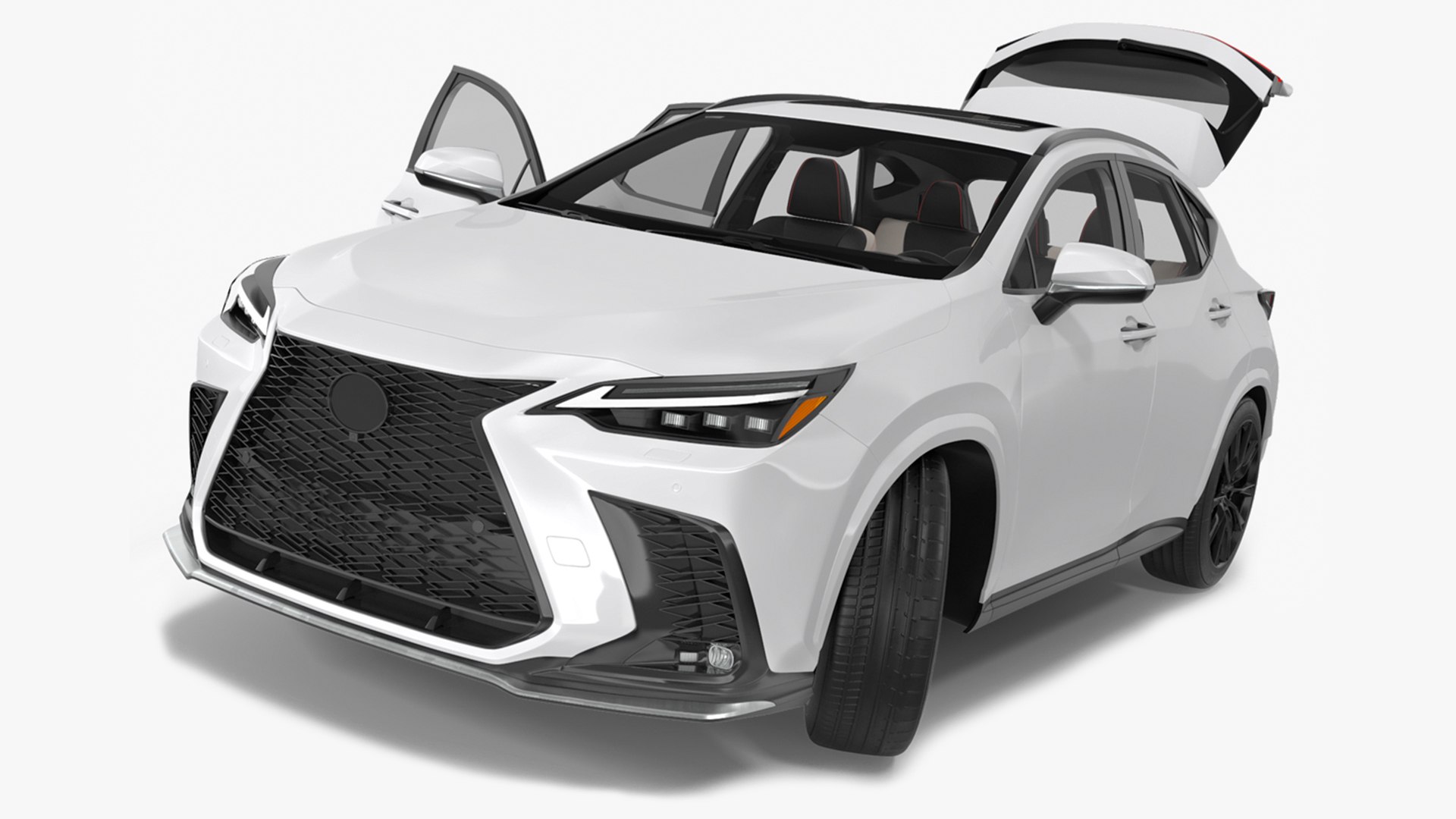 Luxury Hybrid SUV White Simple Interior Rigged 3D model preview