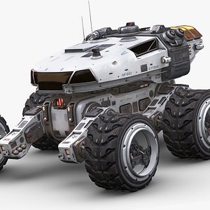mars rover white 3D