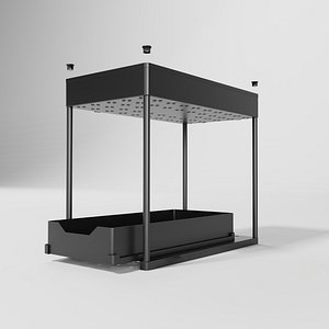 Kitchen Metal Rack Black 3D model