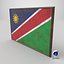Old Picture Frame With Namibia  Flag - Game Ready PBR Low-poly 3D Model