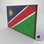 Old Picture Frame With Namibia  Flag - Game Ready PBR Low-poly 3D Model