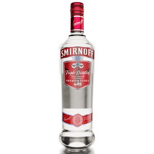 3D Smirnoff Vodka Alcohol Bottle model
