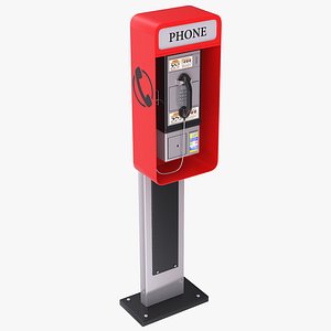 3D Pay Phone 2 - Red